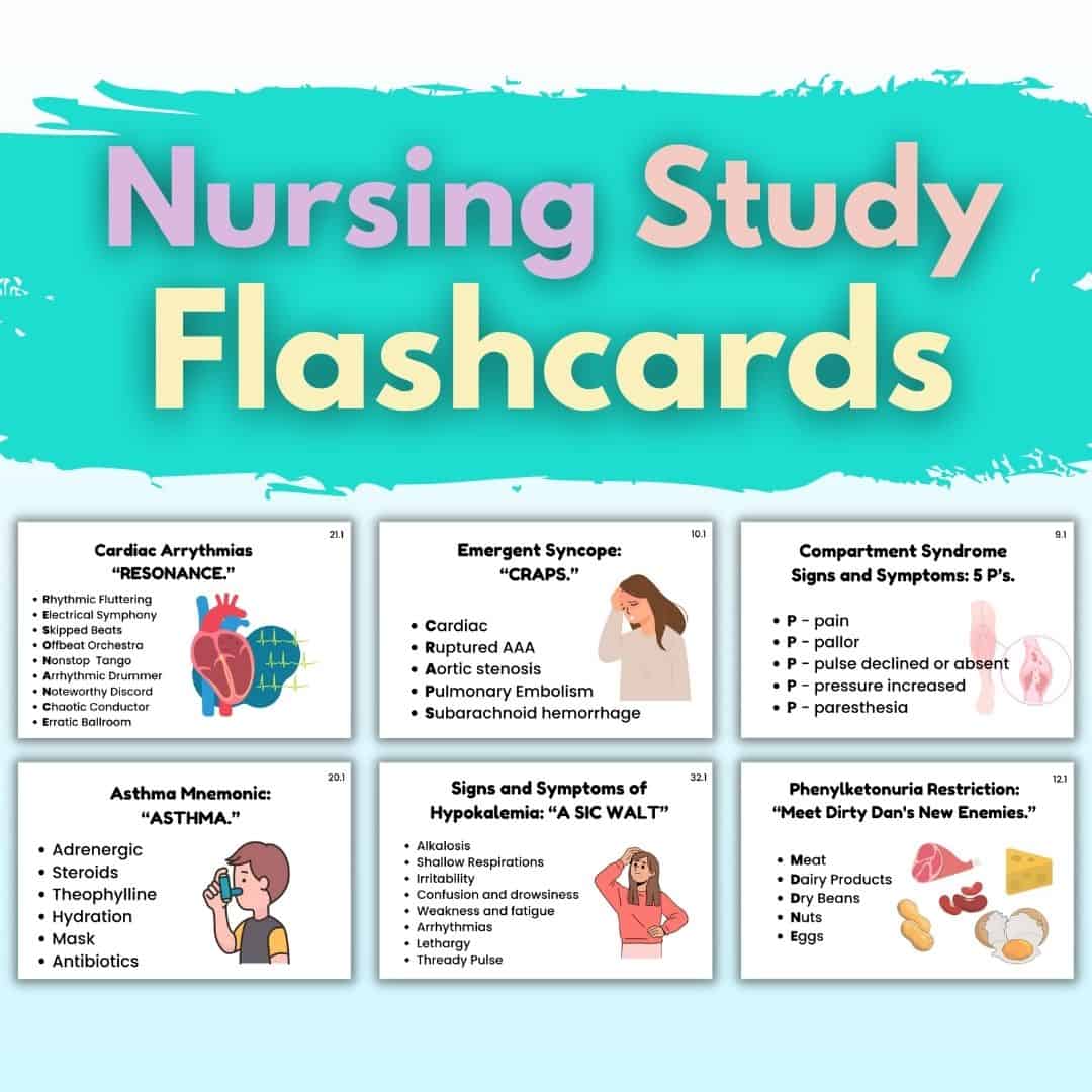 Nursing School Flashcards Set Amazing Nursing